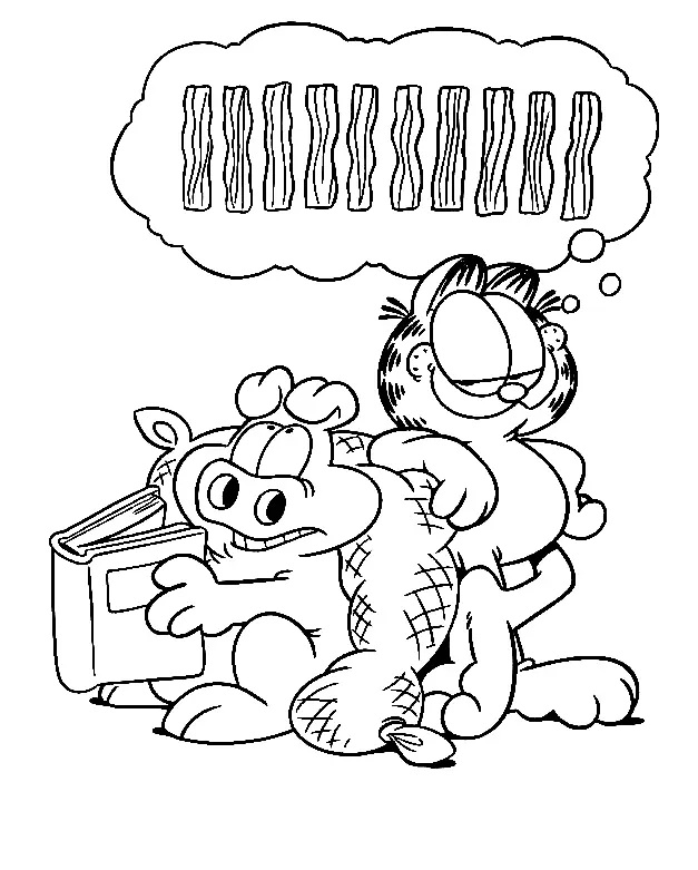 Çocuklar İçin Garfield Boyama Sayfaları 