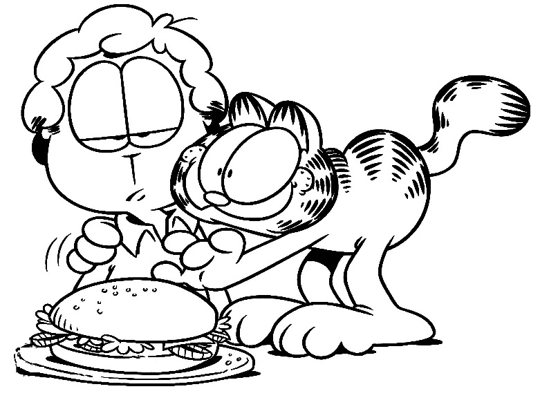Çocuklar İçin Garfield Boyama Sayfaları 