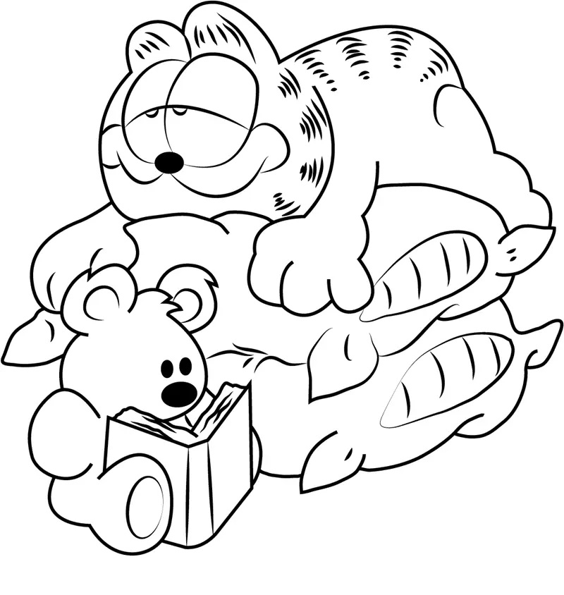 Çocuklar İçin Garfield Boyama Sayfaları 