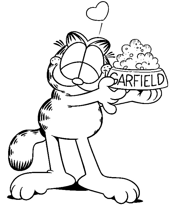 Çocuklar İçin Garfield Boyama Sayfaları 