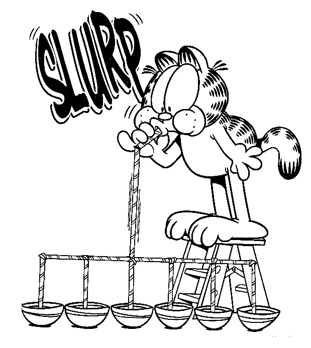 Çocuklar İçin Garfield Boyama Sayfaları 