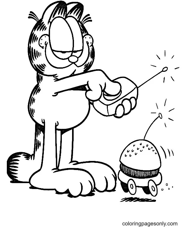 Çocuklar İçin Garfield Boyama Sayfaları 
