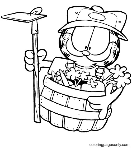 Çocuklar İçin Garfield Boyama Sayfaları 