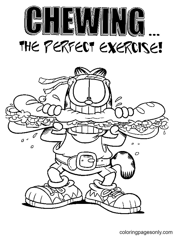 Çocuklar İçin Garfield Boyama Sayfaları 