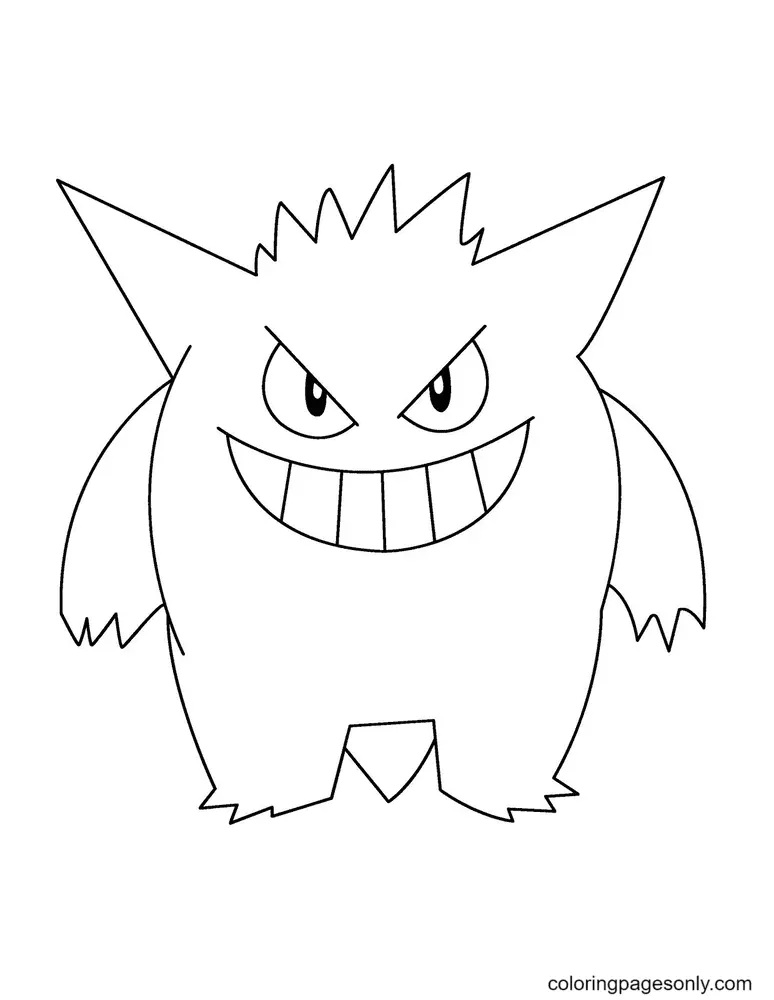 Çocuklar İçin Gengar Boyama Sayfaları 