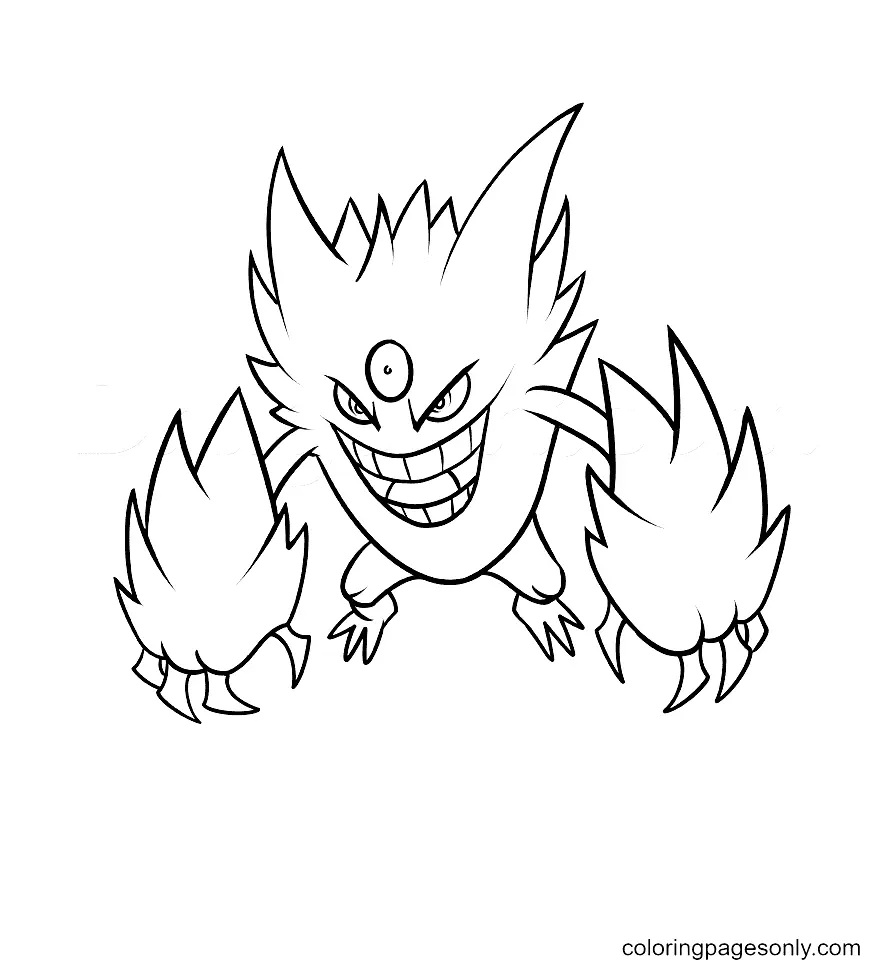 Çocuklar İçin Gengar Boyama Sayfaları 