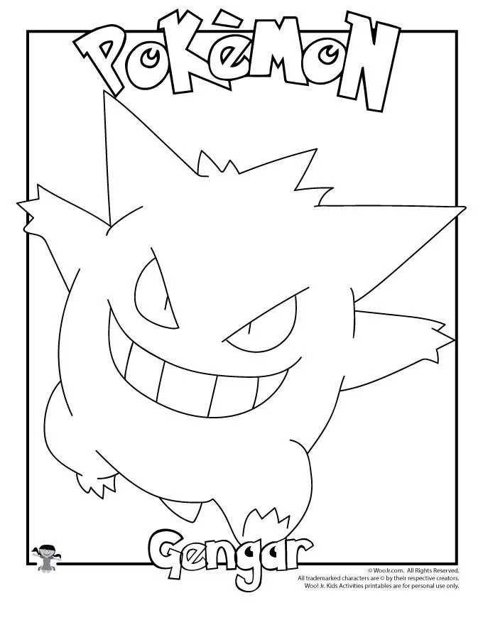 Çocuklar İçin Gengar Boyama Sayfaları 
