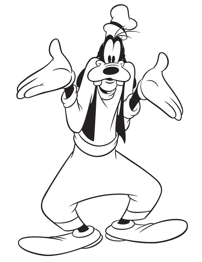 Çocuklar İçin Goofy Boyama Sayfaları 