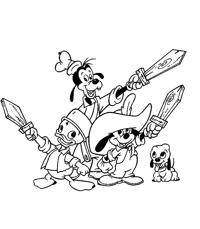 Çocuklar İçin Goofy Boyama Sayfaları 