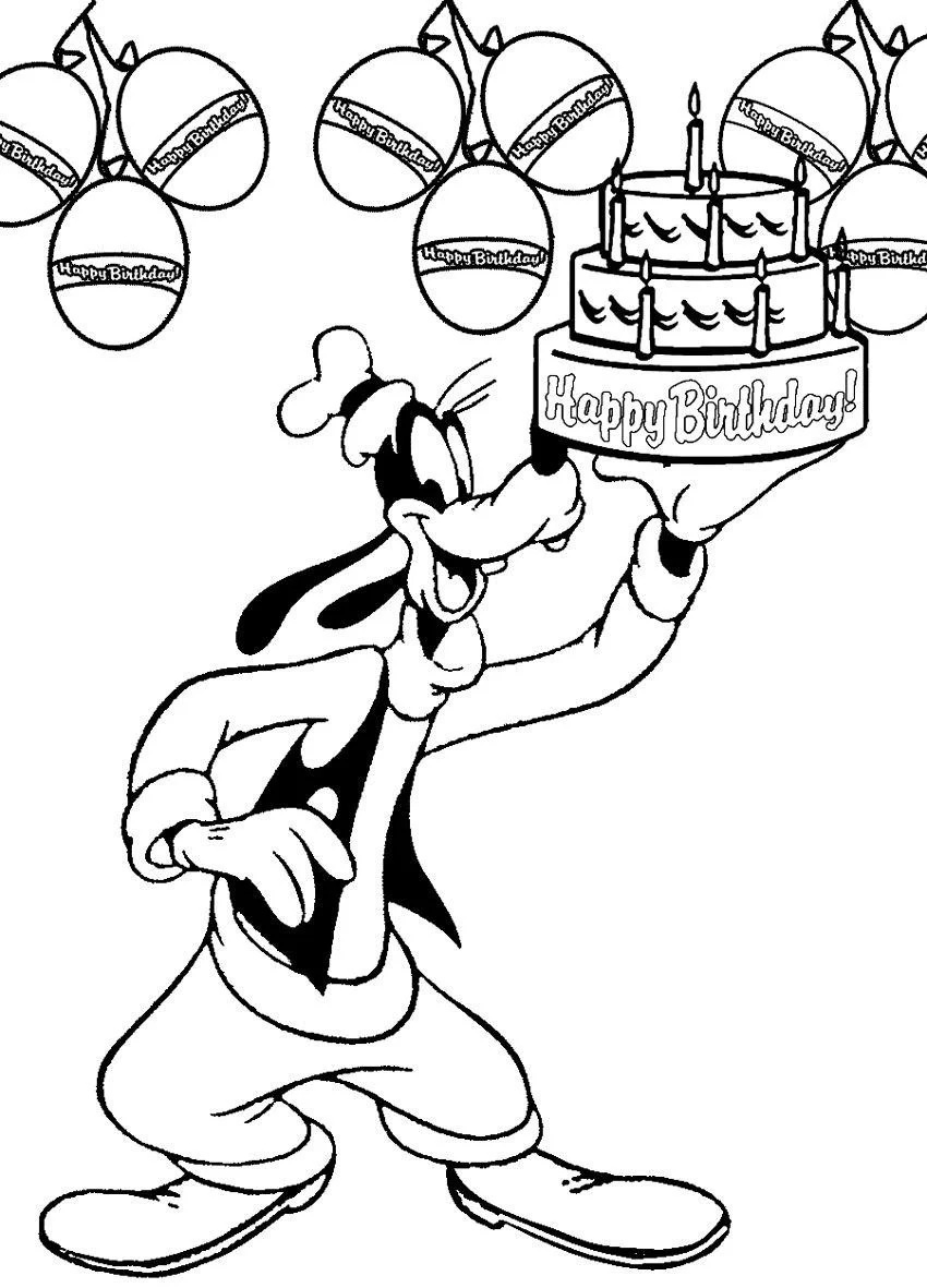 Çocuklar İçin Goofy Boyama Sayfaları 