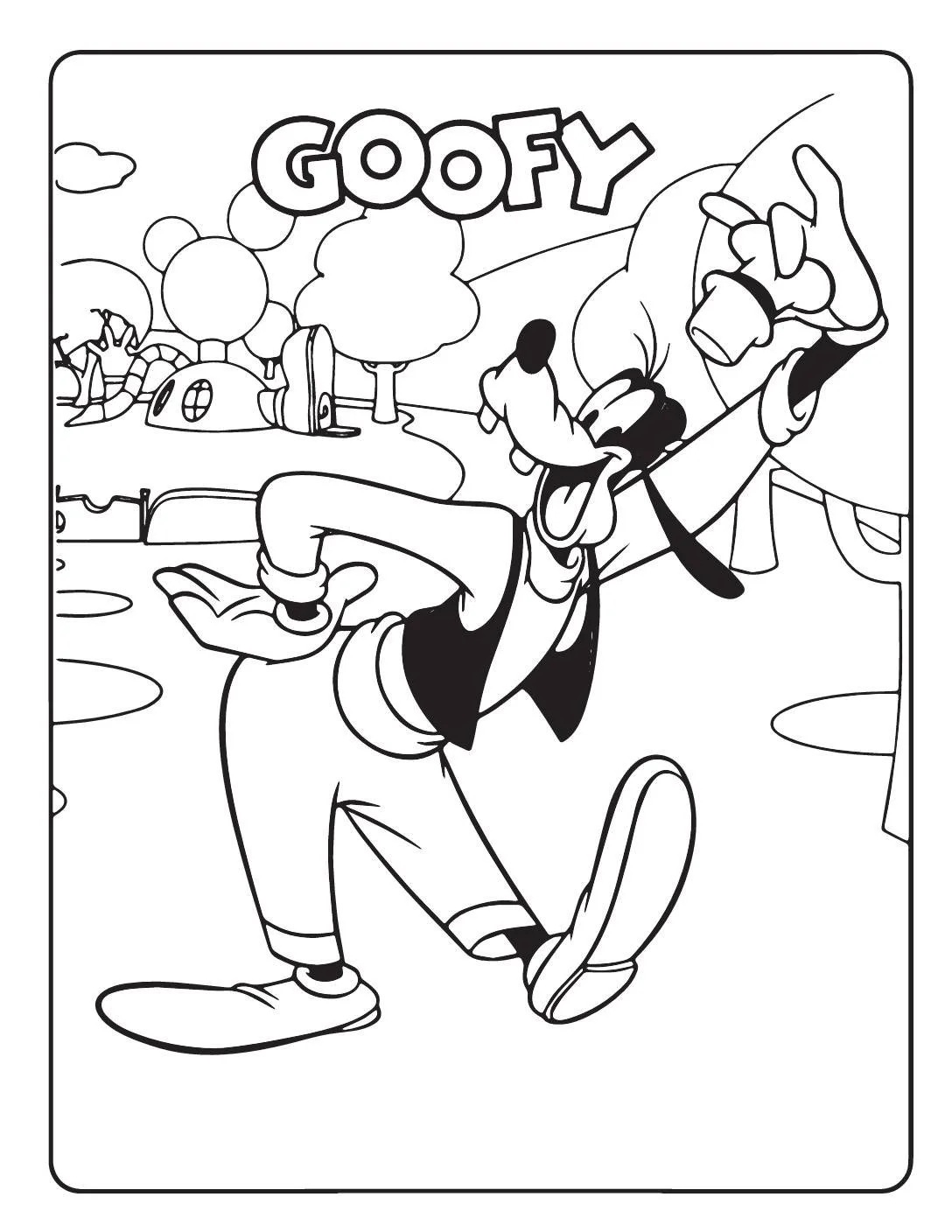 Çocuklar İçin Goofy Boyama Sayfaları 