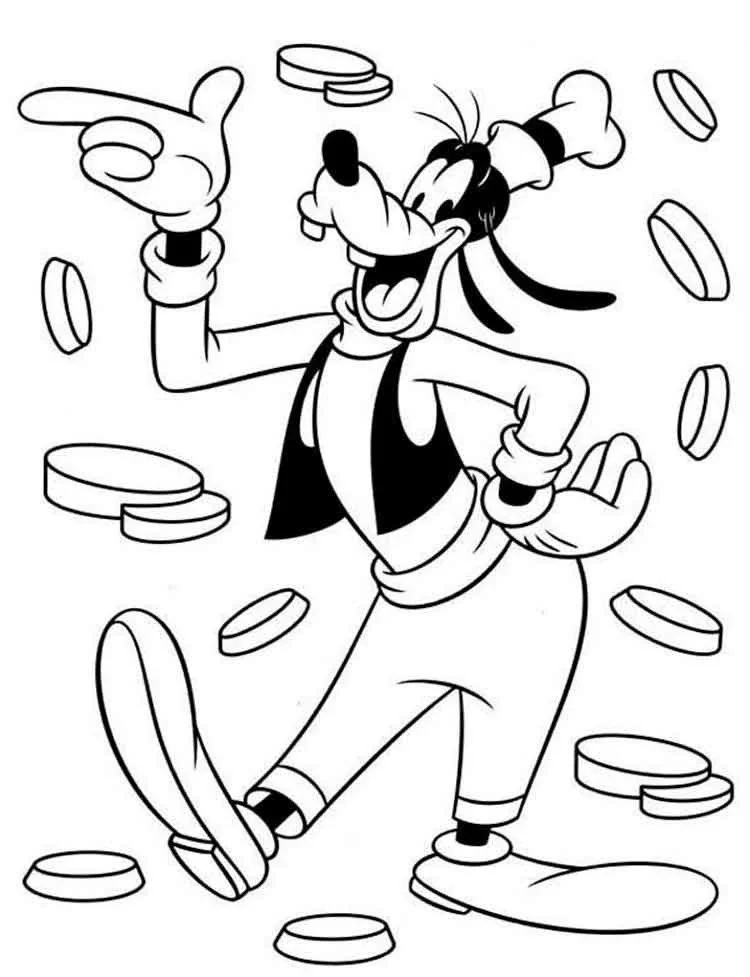 Çocuklar İçin Goofy Boyama Sayfaları 