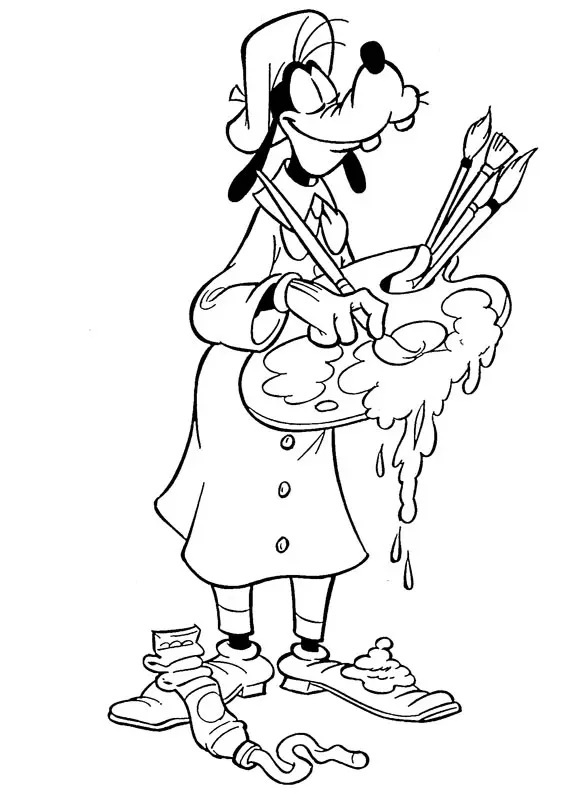Çocuklar İçin Goofy Boyama Sayfaları 