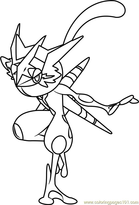 Çocuklar İçin Greninja Boyama Sayfaları 