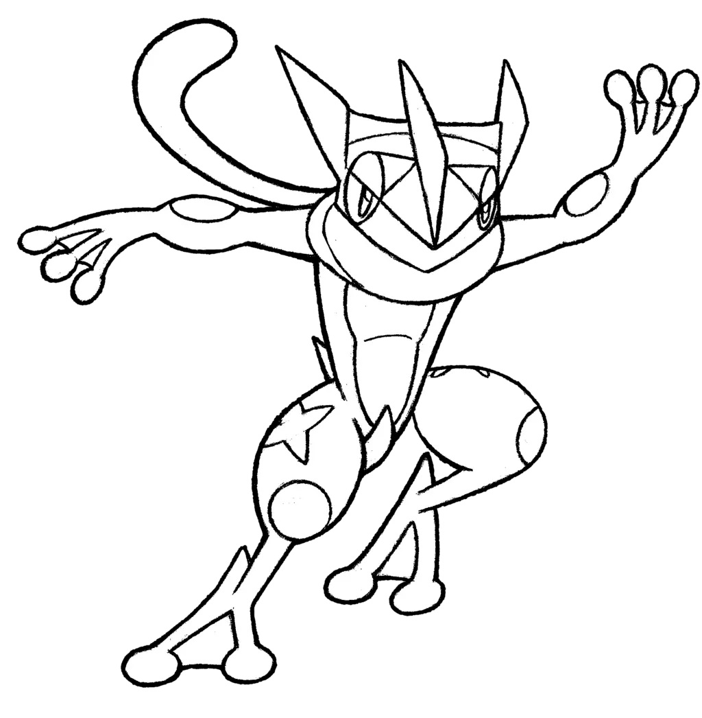 Çocuklar İçin Greninja Boyama Sayfaları 
