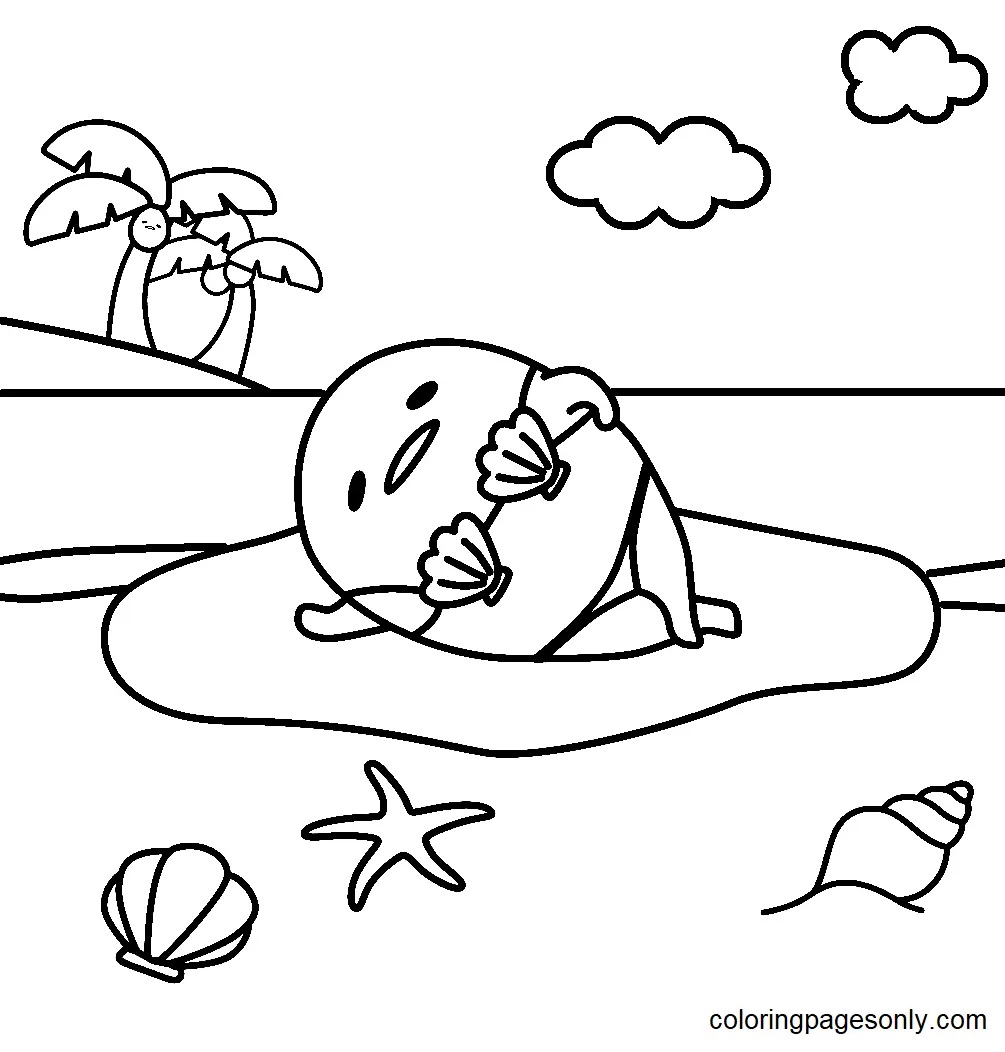 Çocuklar İçin Gudetama Boyama Sayfaları 