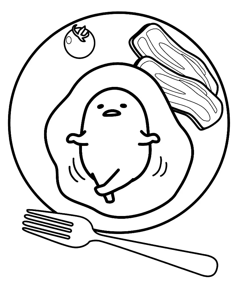 Çocuklar İçin Gudetama Boyama Sayfaları 