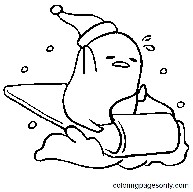 Çocuklar İçin Gudetama Boyama Sayfaları 
