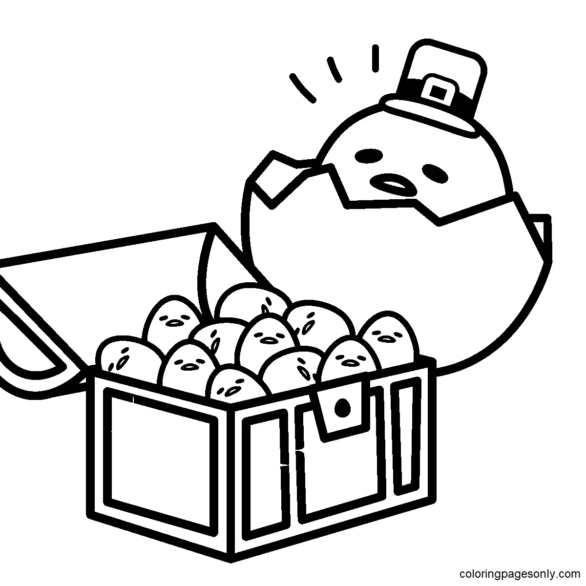 Çocuklar İçin Gudetama Boyama Sayfaları 