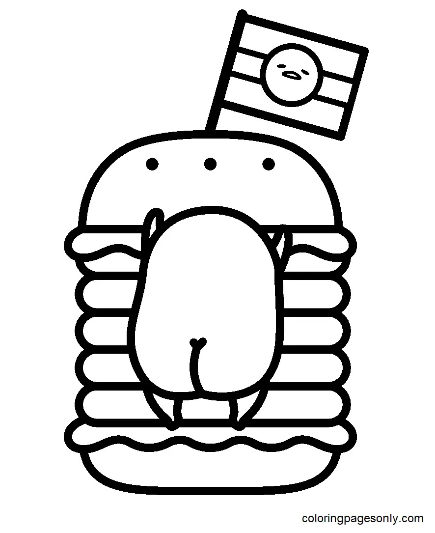 Çocuklar İçin Gudetama Boyama Sayfaları 