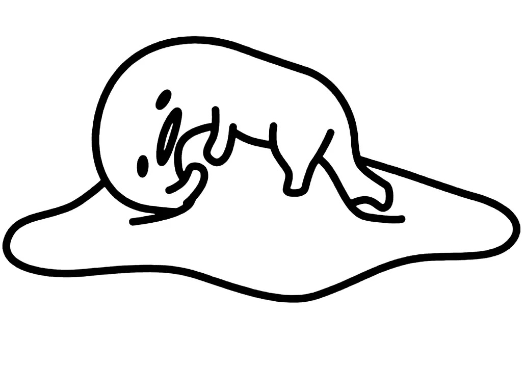 Çocuklar İçin Gudetama Boyama Sayfaları 