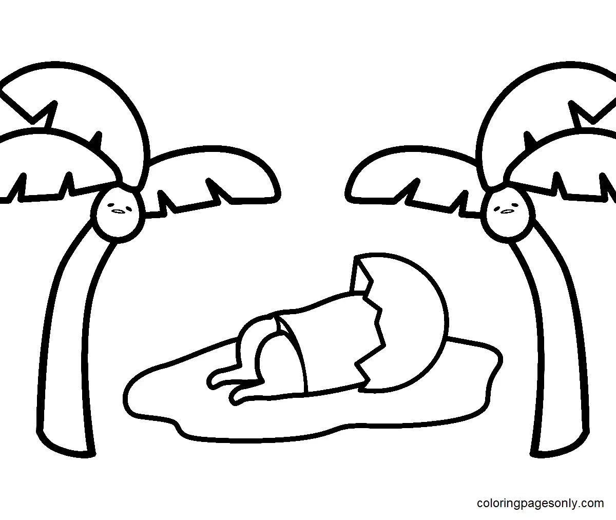 Çocuklar İçin Gudetama Boyama Sayfaları 