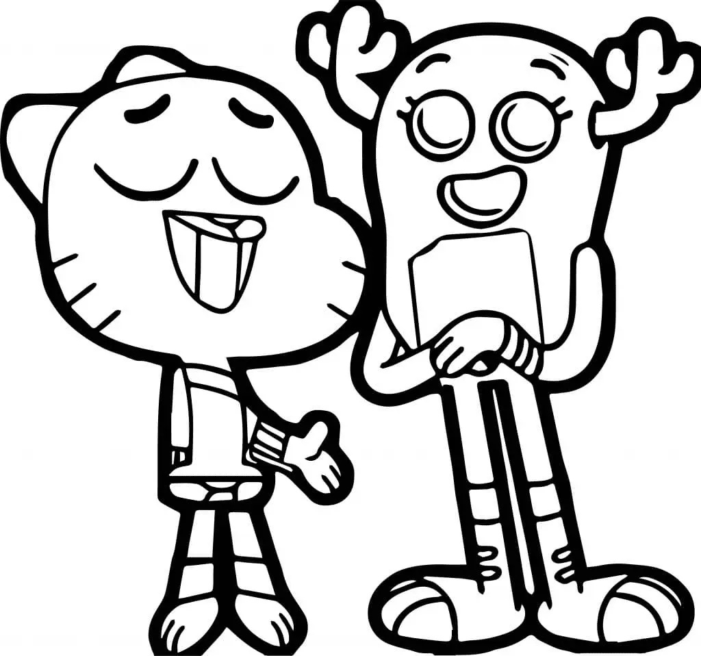 Çocuklar İçin Gumball Boyama Sayfaları 