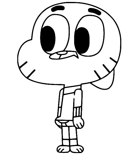 Çocuklar İçin Gumball Boyama Sayfaları 