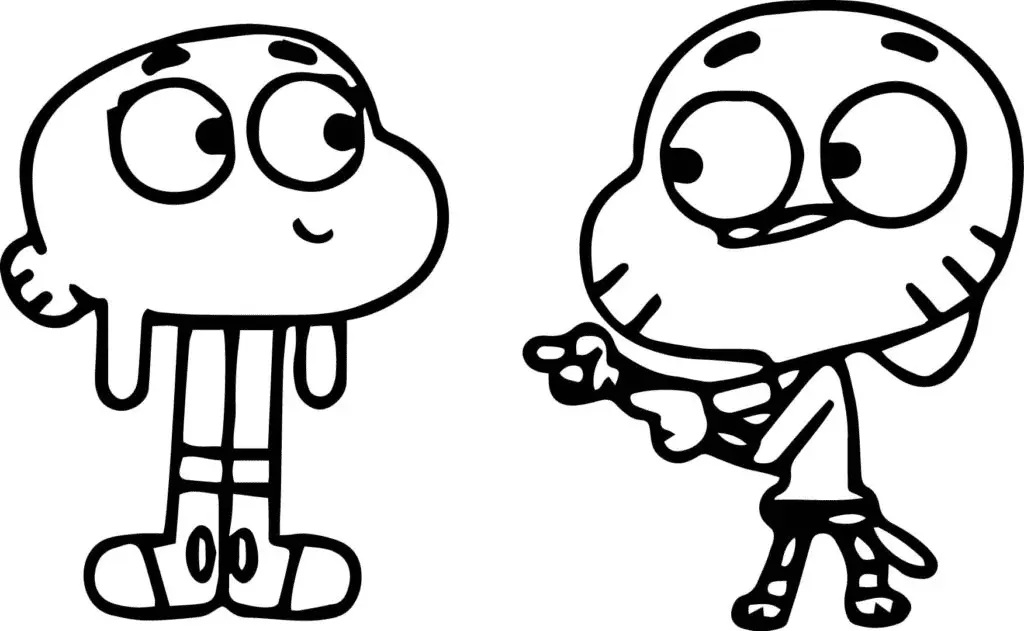 Çocuklar İçin Gumball Boyama Sayfaları 
