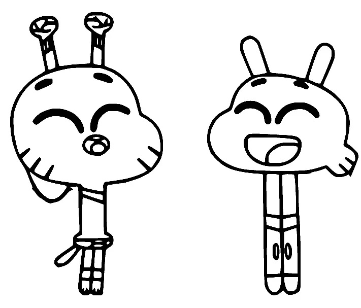 Çocuklar İçin Gumball Boyama Sayfaları 