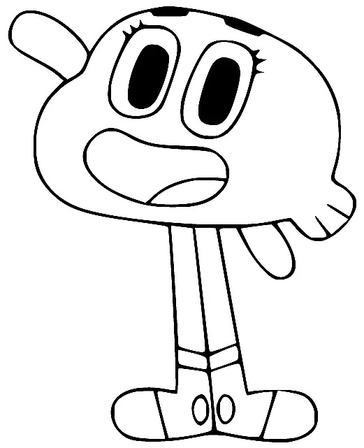 Çocuklar İçin Gumball Boyama Sayfaları 