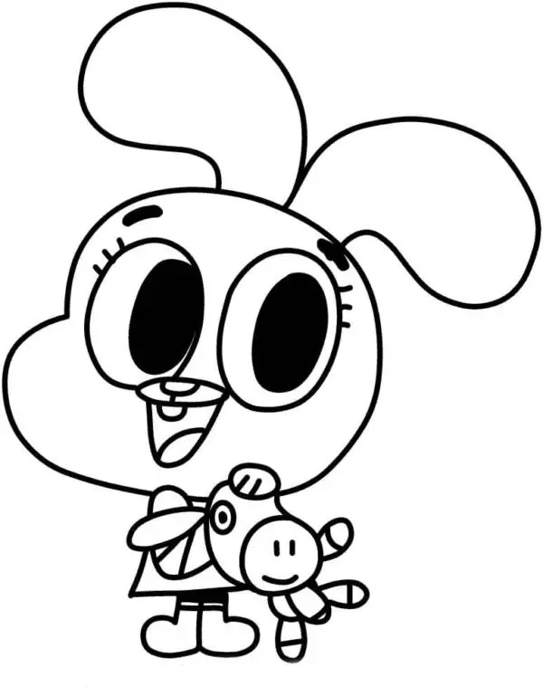 Çocuklar İçin Gumball Boyama Sayfaları 