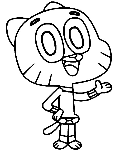 Çocuklar İçin Gumball Boyama Sayfaları 
