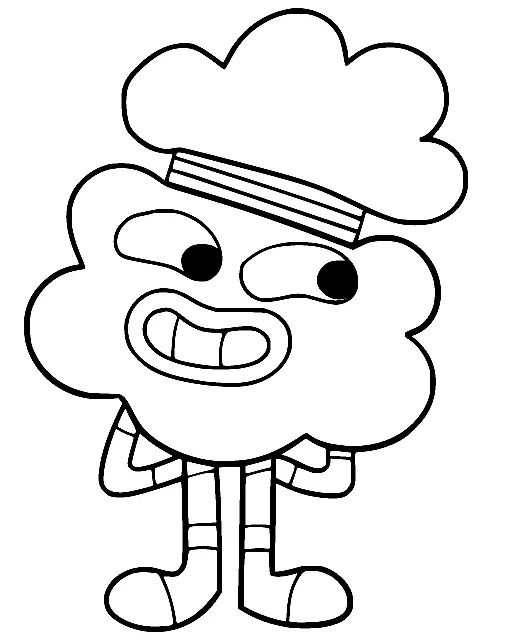 Çocuklar İçin Gumball Boyama Sayfaları 