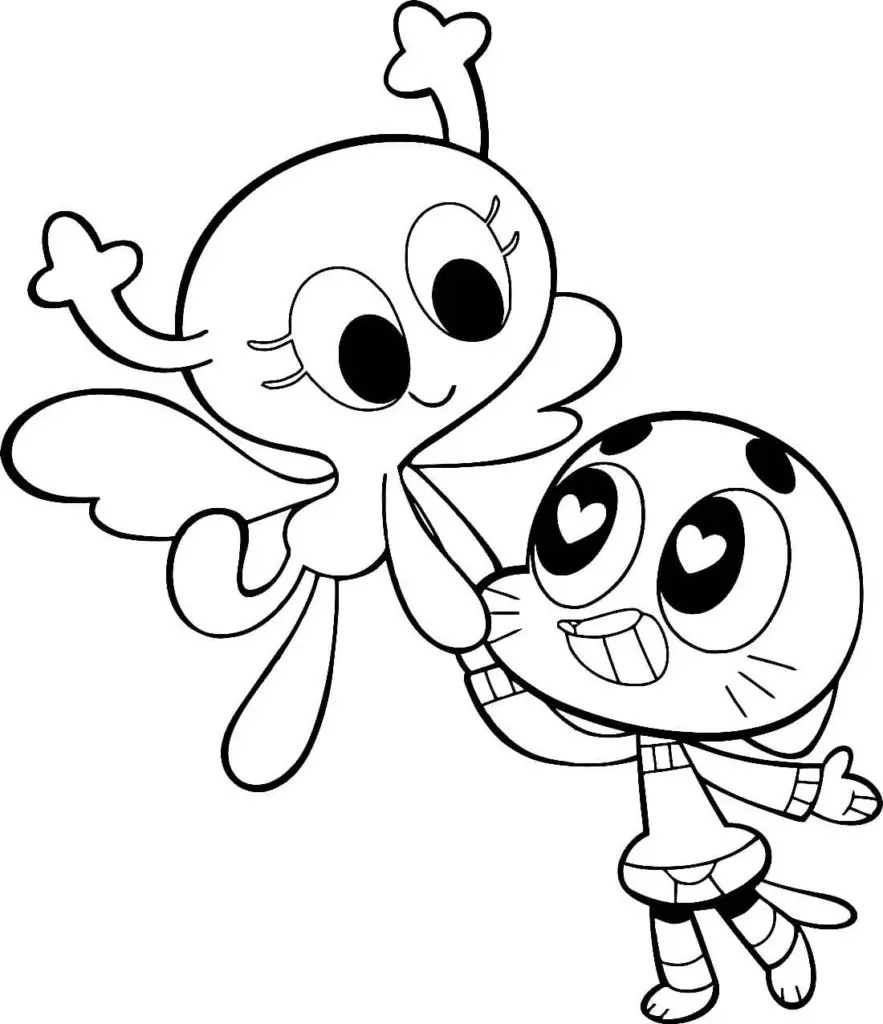 Çocuklar İçin Gumball Boyama Sayfaları 