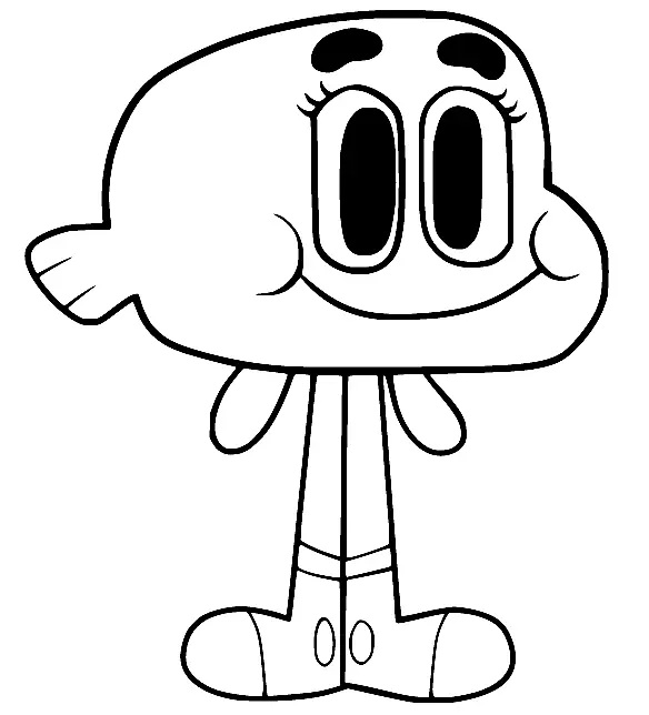 Çocuklar İçin Gumball Boyama Sayfaları 
