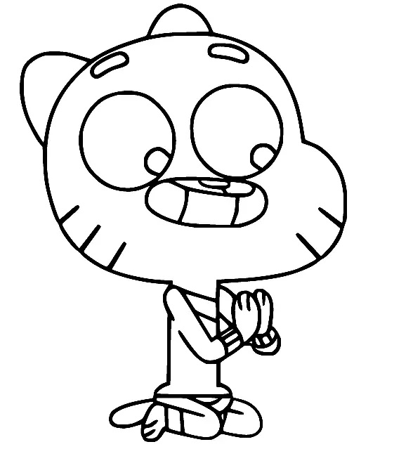 Çocuklar İçin Gumball Boyama Sayfaları 