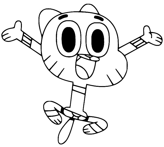 Çocuklar İçin Gumball Boyama Sayfaları 
