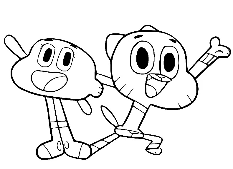 Çocuklar İçin Gumball Boyama Sayfaları 