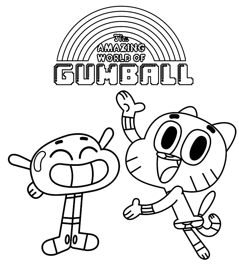 Çocuklar İçin Gumball Boyama Sayfaları 