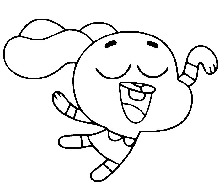 Çocuklar İçin Gumball Boyama Sayfaları 