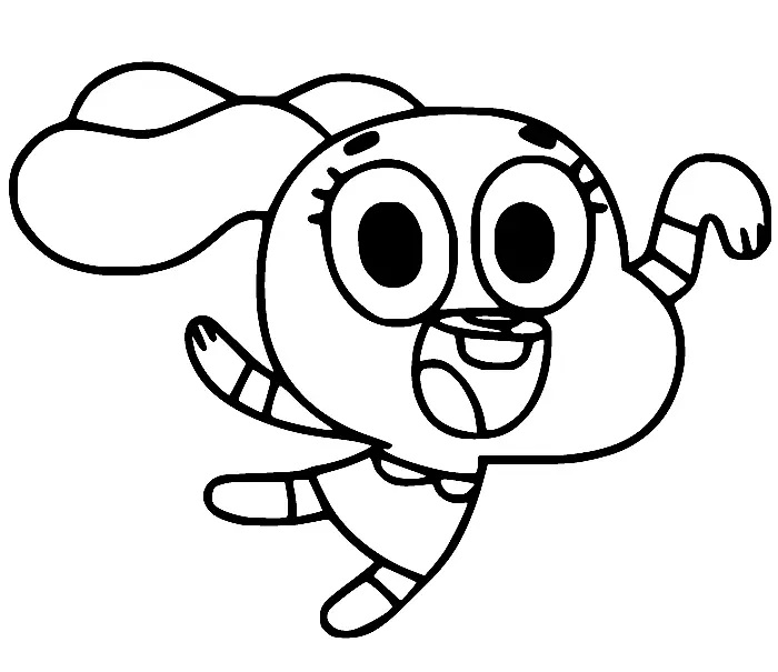 Çocuklar İçin Gumball Boyama Sayfaları 