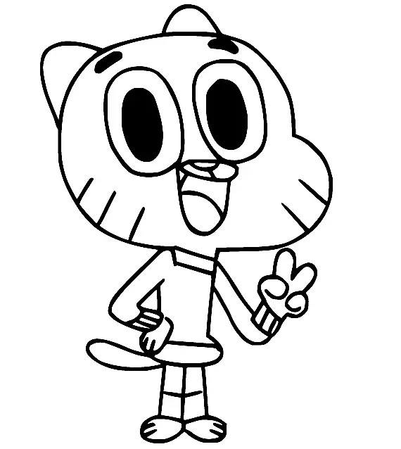 Çocuklar İçin Gumball Boyama Sayfaları 
