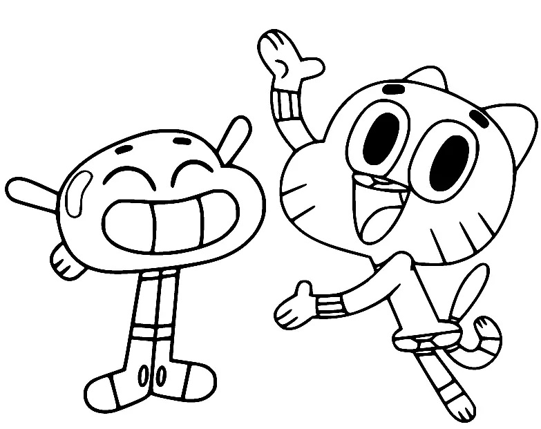 Çocuklar İçin Gumball Boyama Sayfaları 