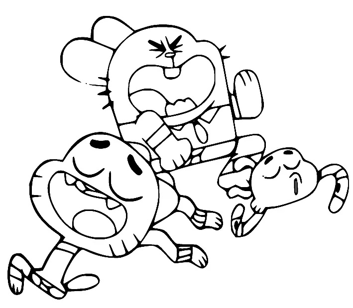 Çocuklar İçin Gumball Boyama Sayfaları 