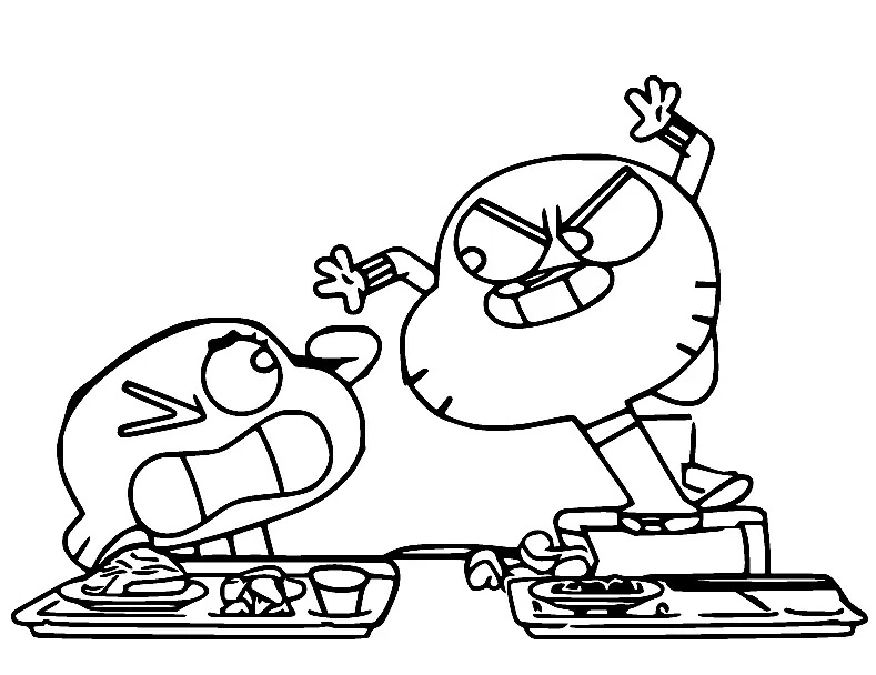 Çocuklar İçin Gumball Boyama Sayfaları 