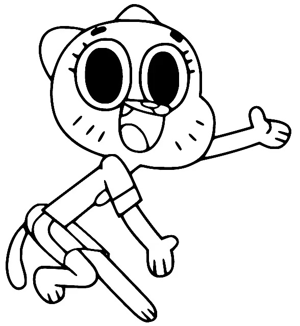 Çocuklar İçin Gumball Boyama Sayfaları 