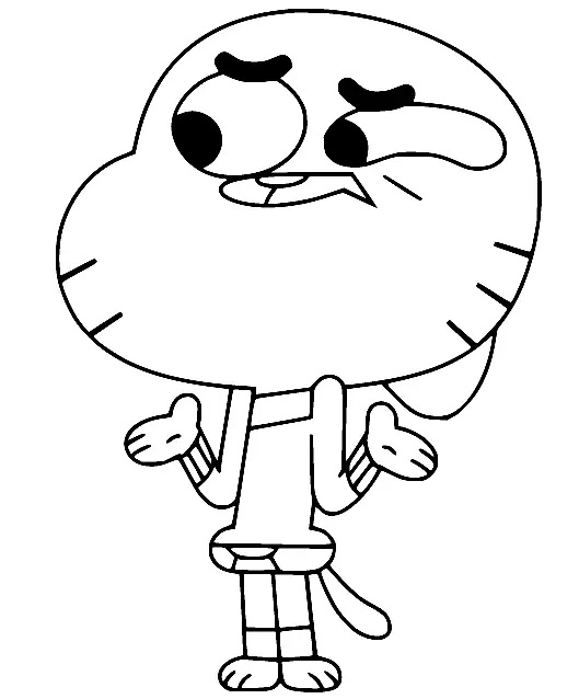 Çocuklar İçin Gumball Boyama Sayfaları 