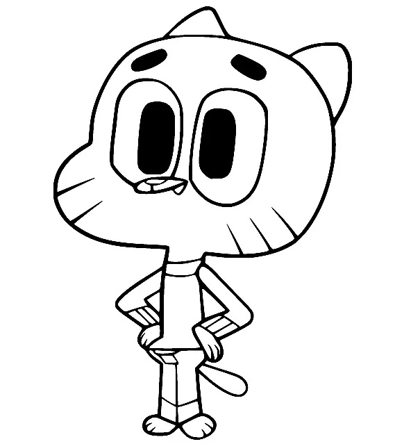 Çocuklar İçin Gumball Boyama Sayfaları 