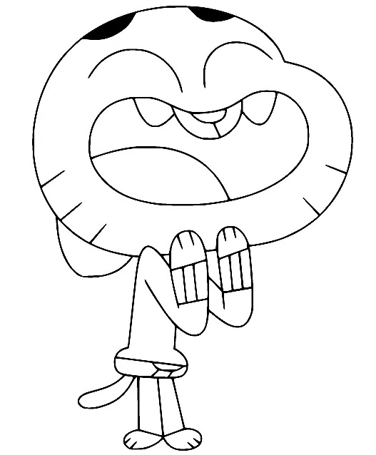 Çocuklar İçin Gumball Boyama Sayfaları 